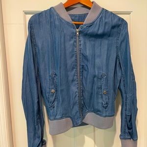 Bomber jean jacket